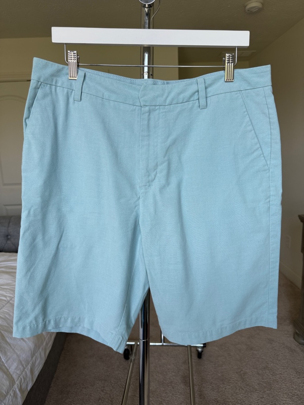 Ashworth Light Teal Flat Front Men's Shorts